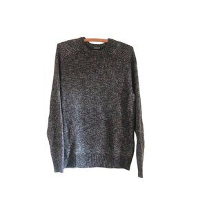 American Eagle Marled Black Seriously Soft Fishermen Knit Sweater Large